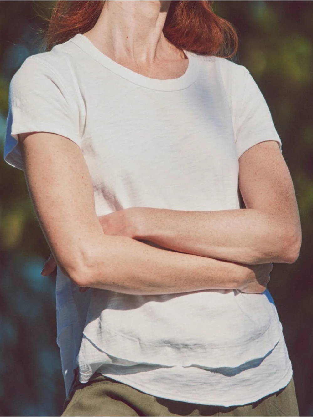 C&C California Women’s Cream Layered Short Sleeve Tee